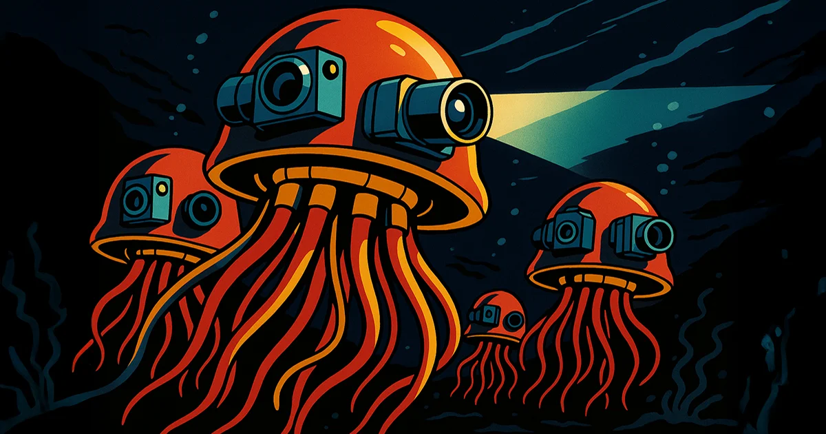 Cyborg Quallen im Meer